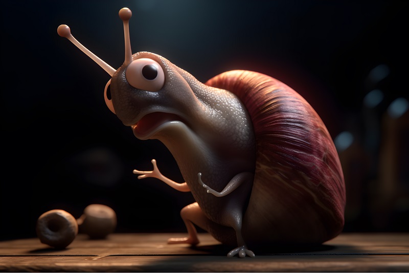 Промпт — «funny perplexed snail» (забавная озадаченная улитка)