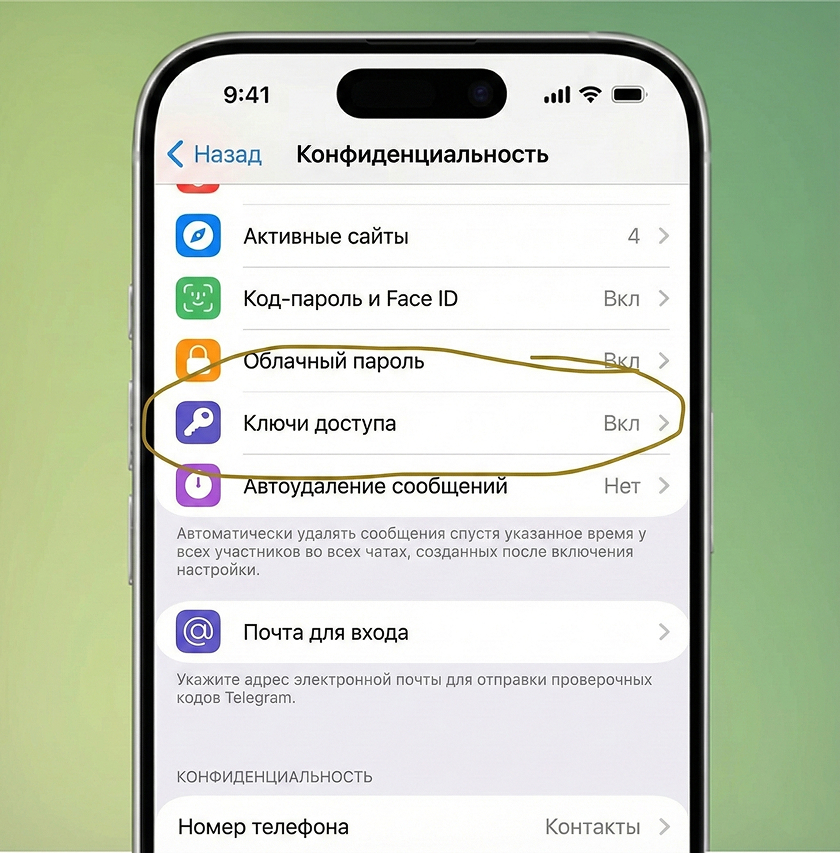 Обновление Telegram 12.12.2025: Ключи входа, продажа подарков и музыка в историях